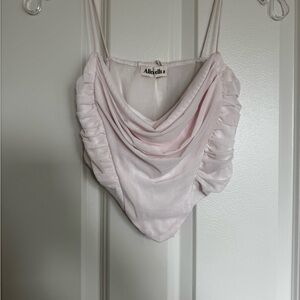 Light Pink Ruched Crop Top